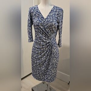 Laundry by Design Half Wrap 3/4 Sleeve Dress